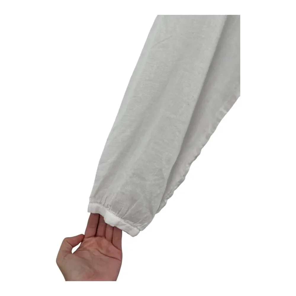 Rails Dress Jasmine smocked waist long sleeve linen mix white size X-Large XL - Picture 3 of 9